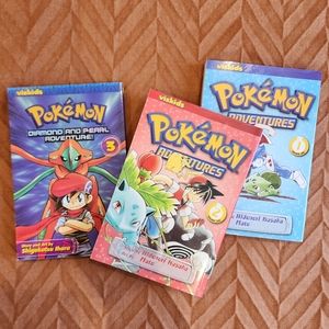 Pokemon Adventures Manga Books 1,2,3